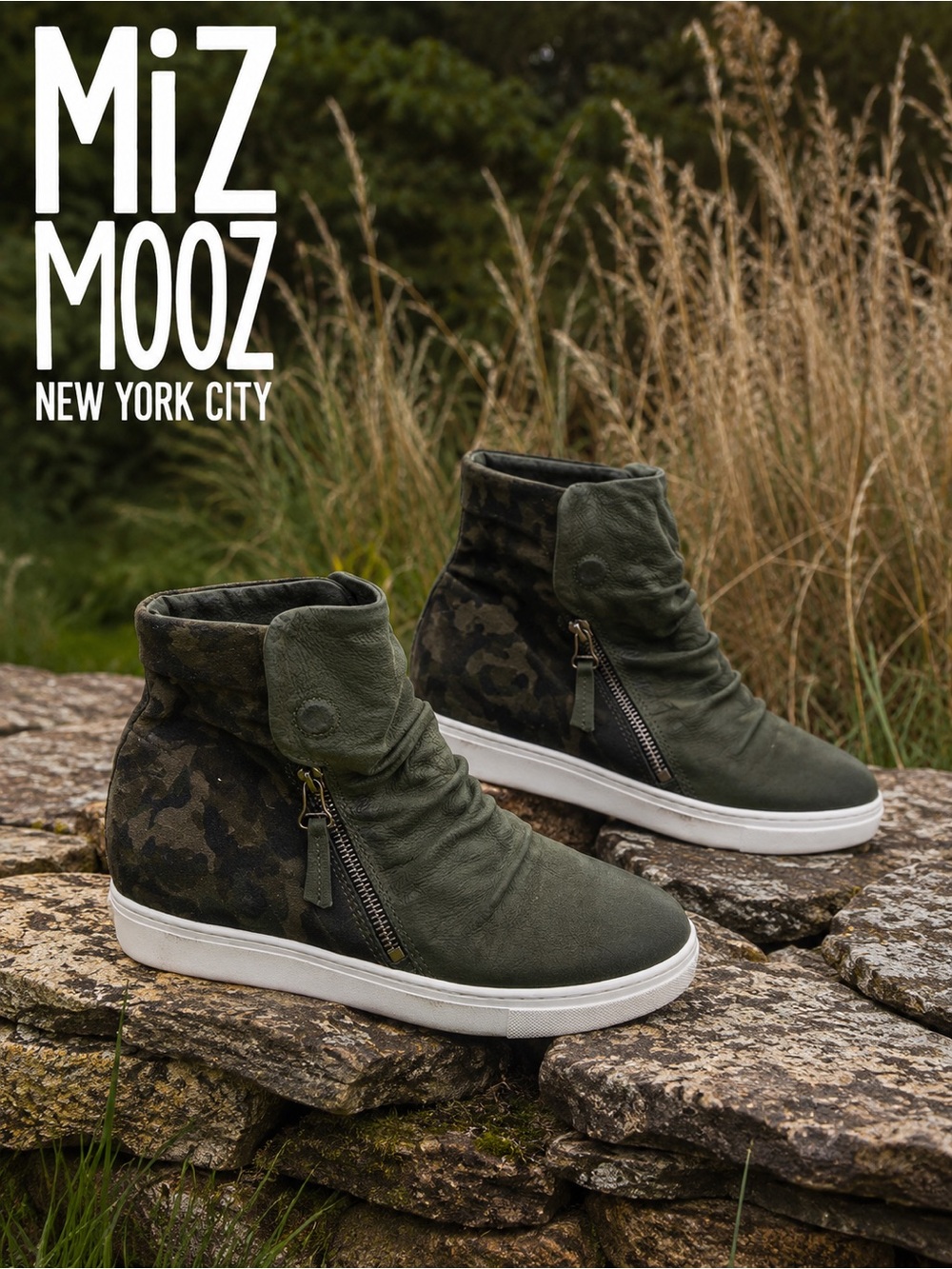 Miz Mooz Camouflage High-Top Sneakers